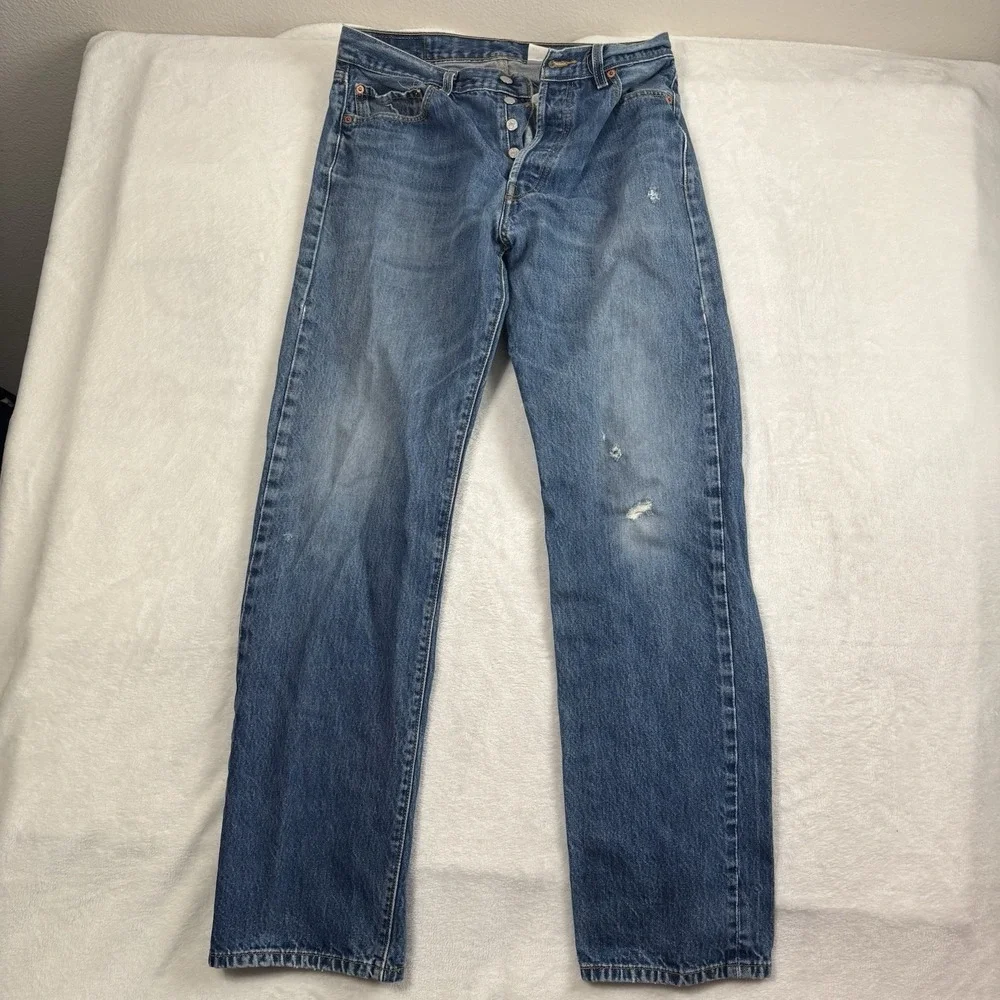 VTG‎ Levi's 501 Button Fly Blue Denim Jeans Men's Waist 34